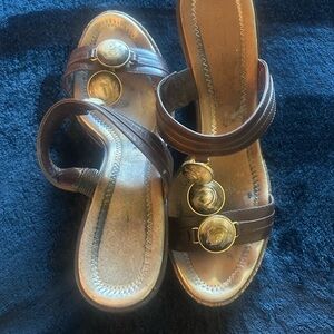 ANTONIO MELANI Brown Wedge Sandals